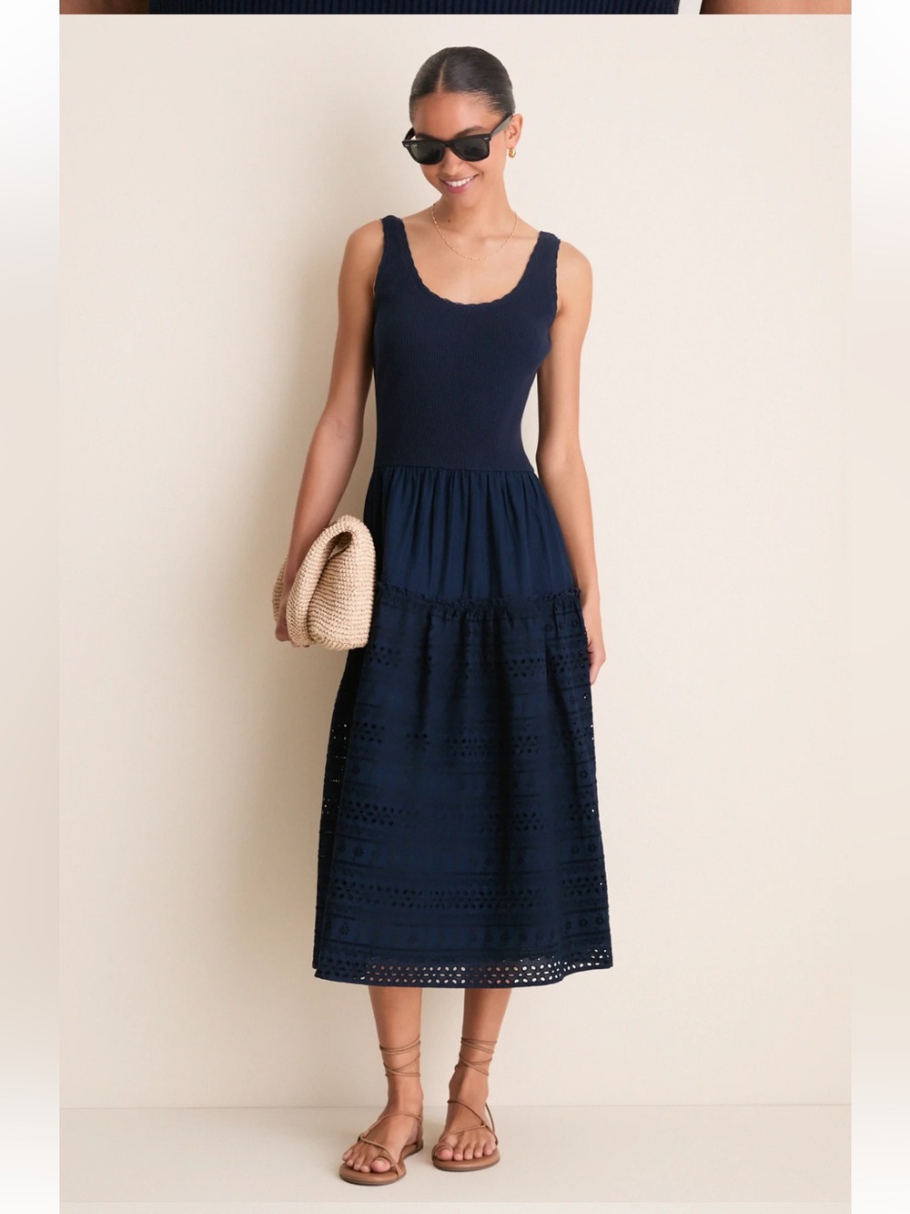 TUCKERNUCK Navy Casey Midi Dress NWT
